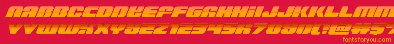フォントCapricushalf – 赤い背景にオレンジの文字