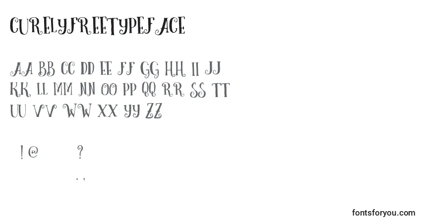CurelyFreeTypeface (52463)フォント–アルファベット、数字、特殊文字