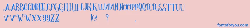 CurelyFreeTypeface Font – Blue Fonts on Pink Background