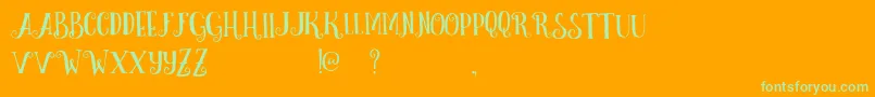CurelyFreeTypeface Font – Green Fonts on Orange Background