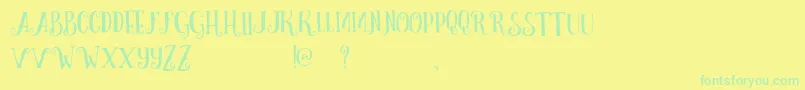 CurelyFreeTypeface Font – Green Fonts on Yellow Background
