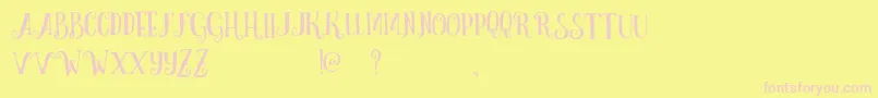 CurelyFreeTypeface Font – Pink Fonts on Yellow Background