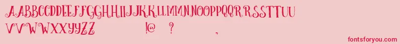 CurelyFreeTypeface Font – Red Fonts on Pink Background