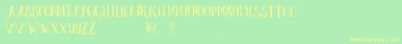 CurelyFreeTypeface Font – Yellow Fonts on Green Background