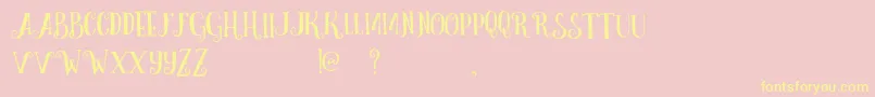 CurelyFreeTypeface Font – Yellow Fonts on Pink Background