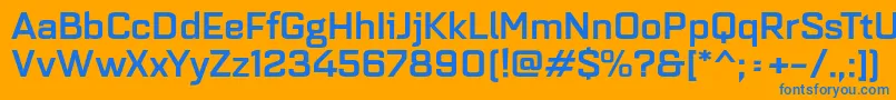 フォントQuarcaextmedium – オレンジの背景に青い文字