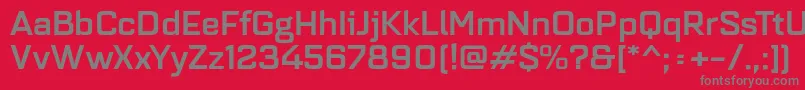 フォントQuarcaextmedium – 赤い背景に灰色の文字