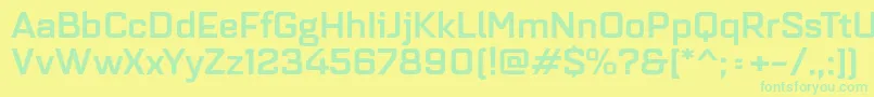 フォントQuarcaextmedium – 黄色い背景に緑の文字