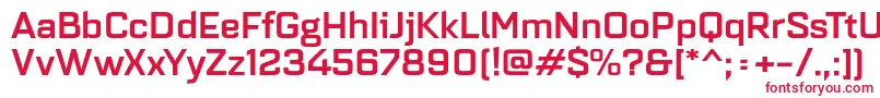 フォントQuarcaextmedium – 白い背景に赤い文字