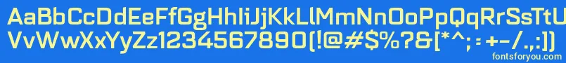 Quarcaextmedium Font – Yellow Fonts on Blue Background