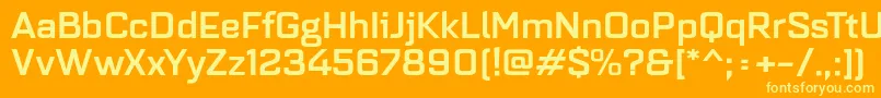 Quarcaextmedium Font – Yellow Fonts on Orange Background