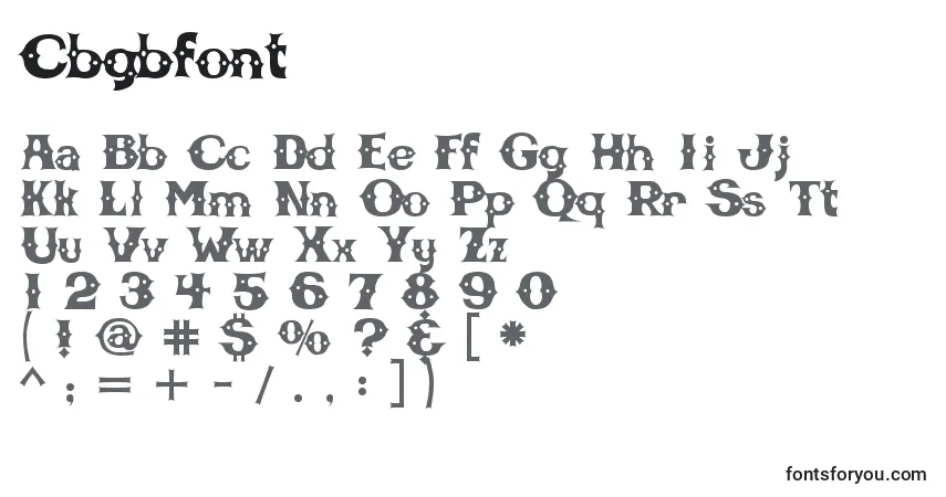 A fonte Cbgbfont – alfabeto, números, caracteres especiais