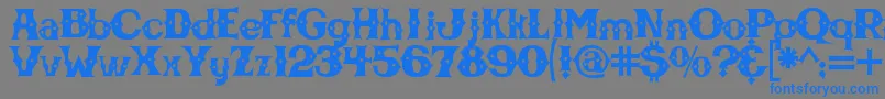 Cbgbfont-Schriftart – Blaue Schriften auf grauem Hintergrund