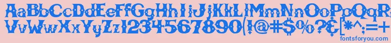 フォントCbgbfont – ピンクの背景に青い文字