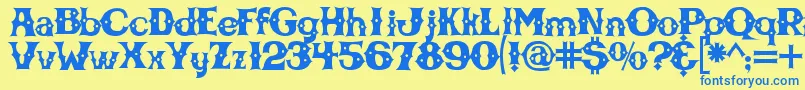 Cbgbfont Font – Blue Fonts on Yellow Background