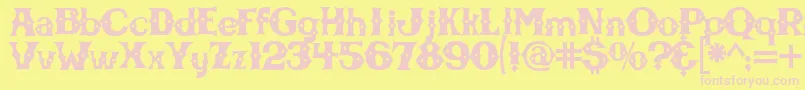 Шрифт Cbgbfont – розовые шрифты на жёлтом фоне