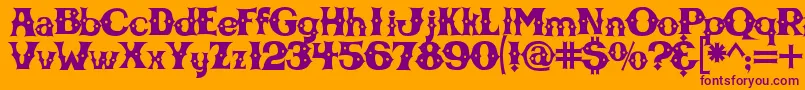 フォントCbgbfont – オレンジの背景に紫のフォント