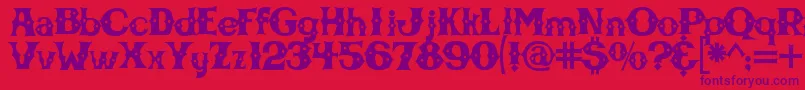 Cbgbfont Font – Purple Fonts on Red Background