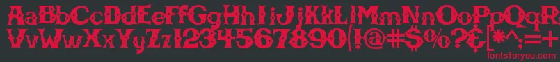 フォントCbgbfont – 黒い背景に赤い文字