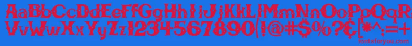 Cbgbfont Font – Red Fonts on Blue Background