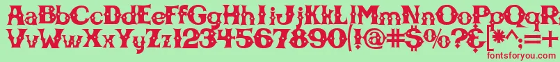 Cbgbfont Font – Red Fonts on Green Background