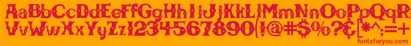 Cbgbfont Font – Red Fonts on Orange Background