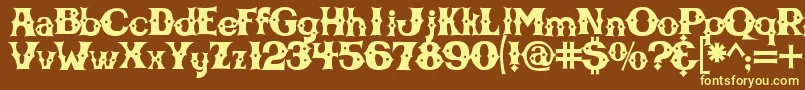 Шрифт Cbgbfont – жёлтые шрифты на коричневом фоне