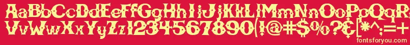 Cbgbfont Font – Yellow Fonts on Red Background