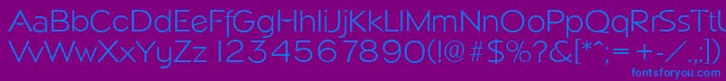 NapoliserialLightRegular Font – Blue Fonts on Purple Background