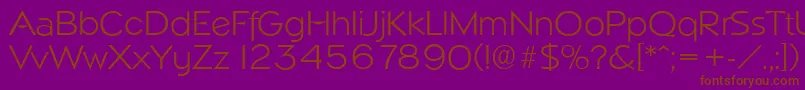 NapoliserialLightRegular-Schriftart – Braune Schriften auf violettem Hintergrund
