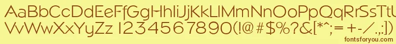 NapoliserialLightRegular Font – Brown Fonts on Yellow Background