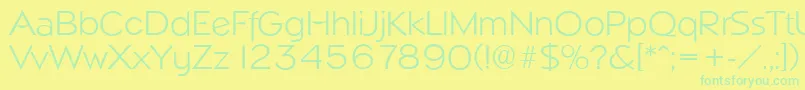 NapoliserialLightRegular Font – Green Fonts on Yellow Background