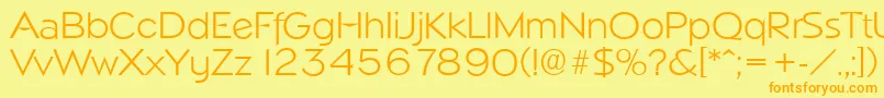 NapoliserialLightRegular Font – Orange Fonts on Yellow Background
