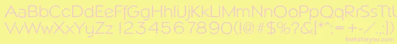 NapoliserialLightRegular Font – Pink Fonts on Yellow Background