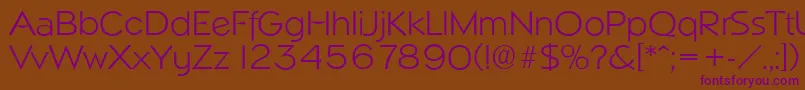 NapoliserialLightRegular Font – Purple Fonts on Brown Background
