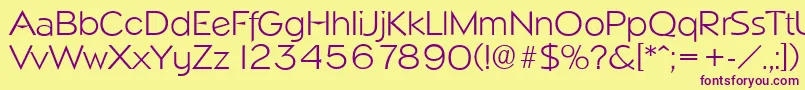 NapoliserialLightRegular Font – Purple Fonts on Yellow Background