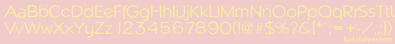NapoliserialLightRegular Font – Yellow Fonts on Pink Background