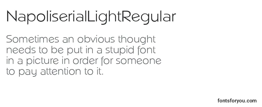 Review of the NapoliserialLightRegular Font