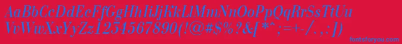 ABodoninovanrItalic Font – Blue Fonts on Red Background