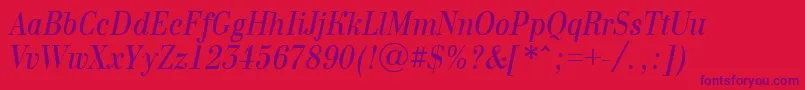 ABodoninovanrItalic Font – Purple Fonts on Red Background