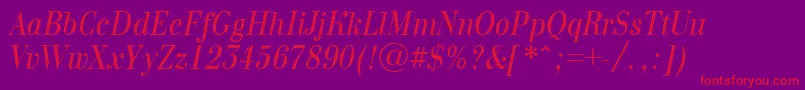 ABodoninovanrItalic Font – Red Fonts on Purple Background