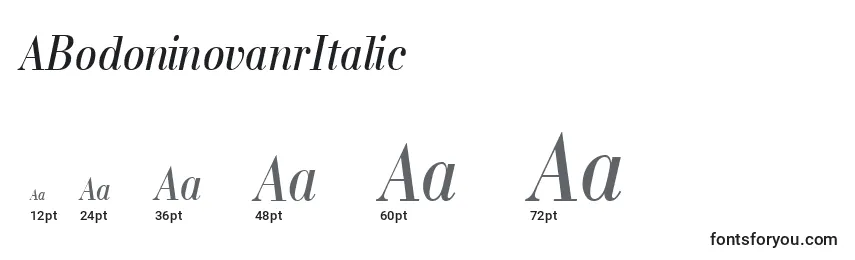 ABodoninovanrItalic Font Sizes