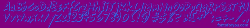 GortsFairHandShadow-Schriftart – Blaue Schriften auf violettem Hintergrund