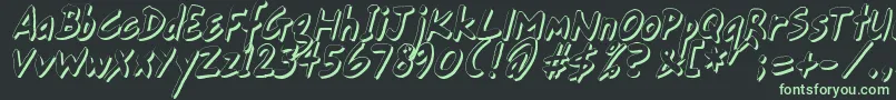 GortsFairHandShadow Font – Green Fonts on Black Background