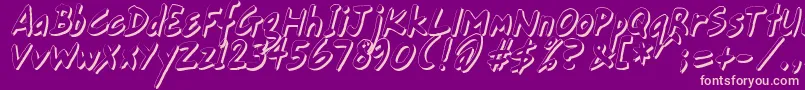 GortsFairHandShadow Font – Pink Fonts on Purple Background