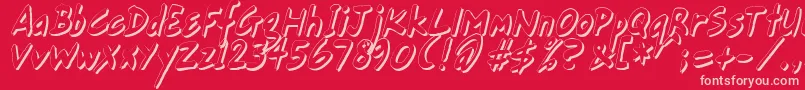 GortsFairHandShadow Font – Pink Fonts on Red Background