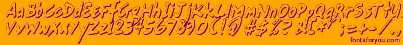 GortsFairHandShadow-Schriftart – Violette Schriften auf orangefarbenem Hintergrund