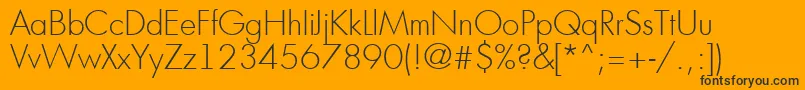 AFuturicaltThin-Schriftart – Schwarze Schriften auf orangefarbenem Hintergrund