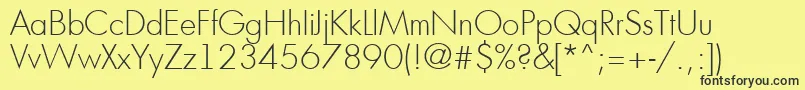 AFuturicaltThin-fontti – mustat fontit keltaisella taustalla
