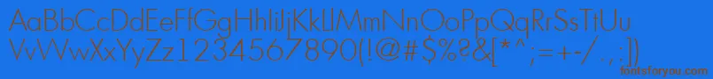 AFuturicaltThin-Schriftart – Braune Schriften auf blauem Hintergrund